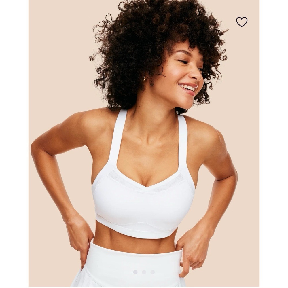Adore Me Brylee High Support 2 Contour Sports Bra Lightly Padded White Size 36C